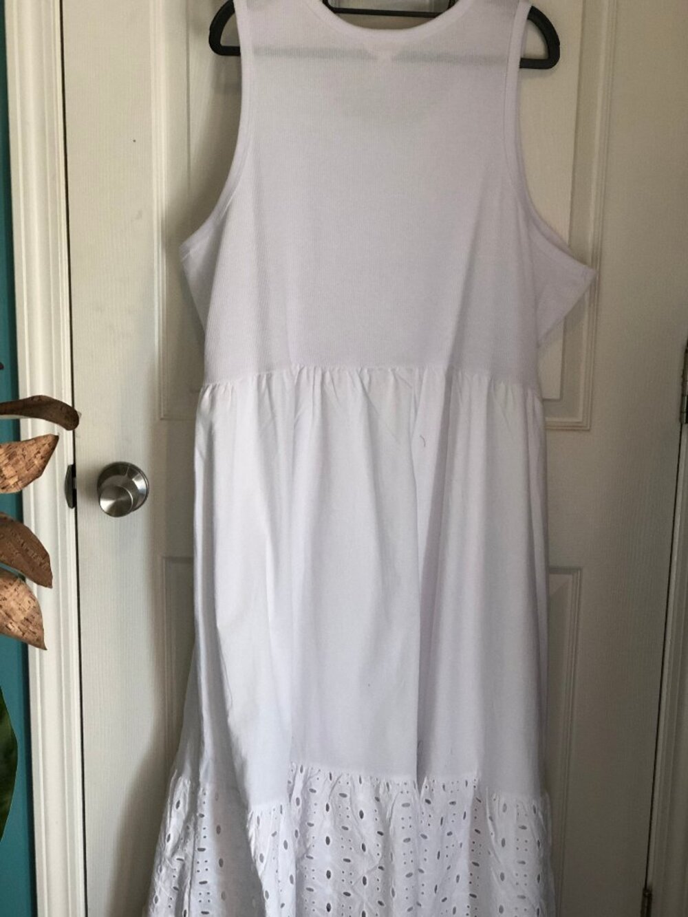 womens 3X Terra & Sky White midi Tank Eyelet Dress - Picture 6 of 6